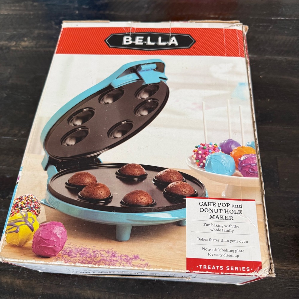 Bella Treats Series Cake Pop and Donut Hole Maker Teal Blue 6 Mold Non-Stick‎